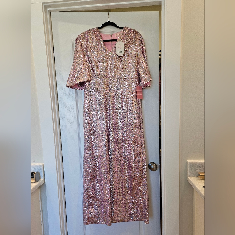 Ivy City Co Pink Bejeweled Jumpsuit